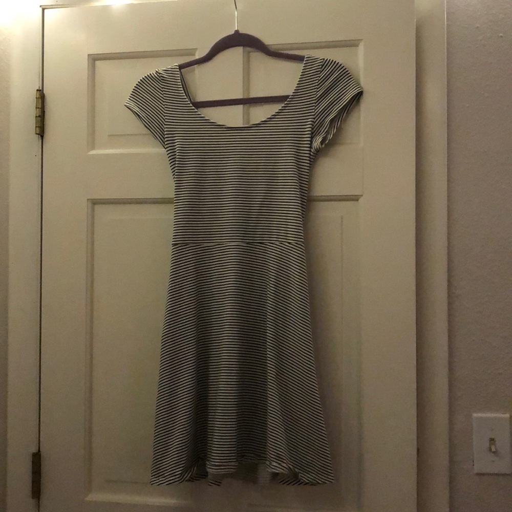 American Eagle Skater Dress Low Back Striped